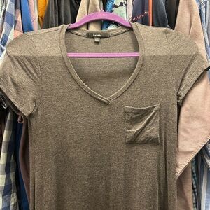 Lulu's Charcoal Short Sleeve Dress